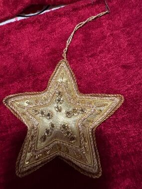Gold Star Holiday Ornament - Elegant Decorative Hanging Accent vintage